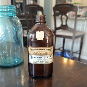 Brown Glass Bottle. with Vintage Charm. Antique pharmacy bottle